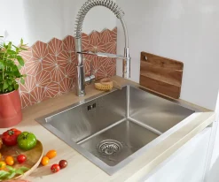 Mitigeur de cuisine avec douchette extractible chromé Grohe Get Pro