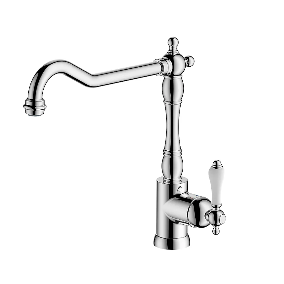 Mitigeur de cuisine Belmore en laiton couleur argenté H.29,6 cm