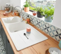 Mitigeur de cuisine chromé avec douchette GoodHome Zanthe