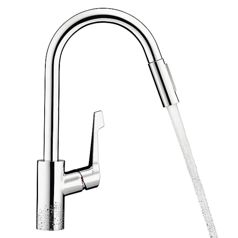 Mitigeur de cuisine chromé avec douchette Hansgrohe Cento XL