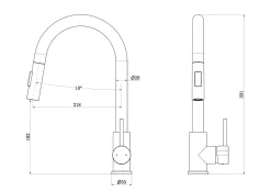 Mitigeur de cuisine chromé avec douchette Essebagno Milo
