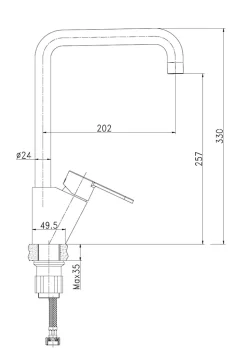 Mitigeur de cuisine chromé EsseBagno Moka