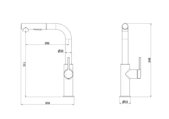 Mitigeur de cuisine doré avec douchette Essebagno Pure II
