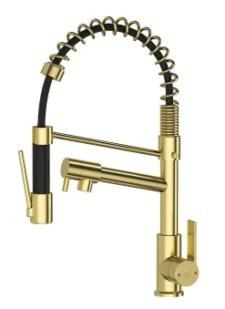 Mitigeur de cuisine doré avec douchette Essebagno Big Hotto