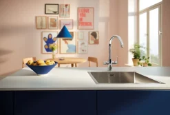Mitigeur de cuisine filtrant chromé Grohe Blue Pure Curve brillant