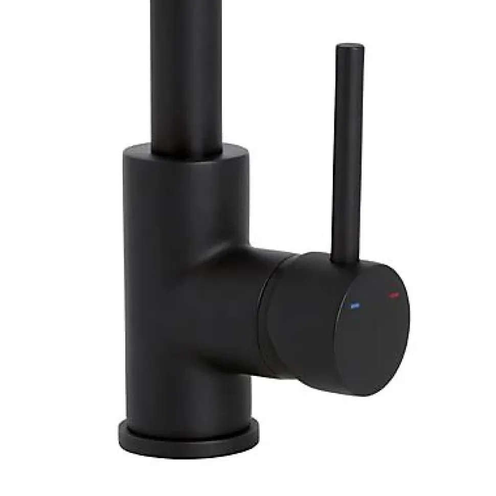 Mitigeur de cuisine haut en laiton noir H.33,5 cm, Cooke & Lewis Katiki