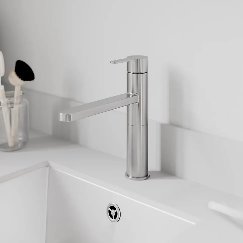 Mitigeur de cuisine inox GoodHome Phoran