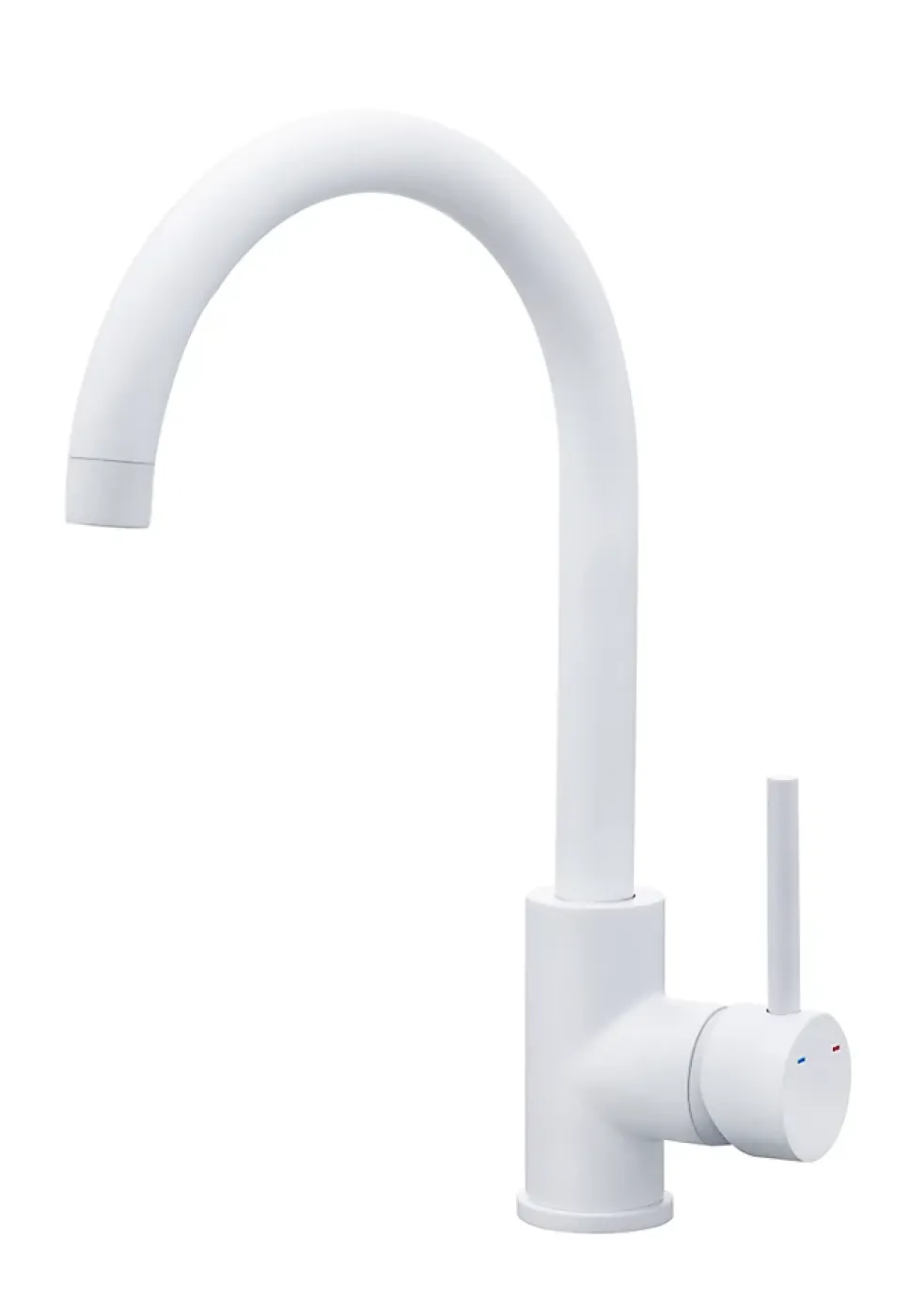 Mitigeur de cuisine Katiki en laiton couleur blanc H.33,5 cm