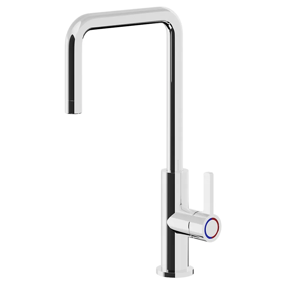 Mitigeur de cuisine laiton effet chromé GoodHome Kamut