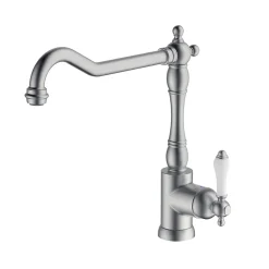 Mitigeur de cuisine nickel brossé Cooke & Lewis Belmore