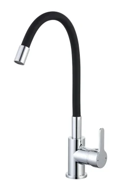 Mitigeur de cuisine noir mat et effet chromé mémoire de forme Essebagno Memory