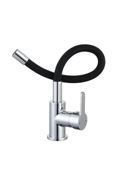 Mitigeur de cuisine noir mat et effet chromé mémoire de forme Essebagno Memory