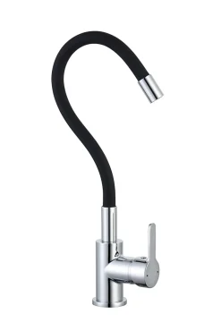 Mitigeur de cuisine noir mat et effet chromé mémoire de forme Essebagno Memory