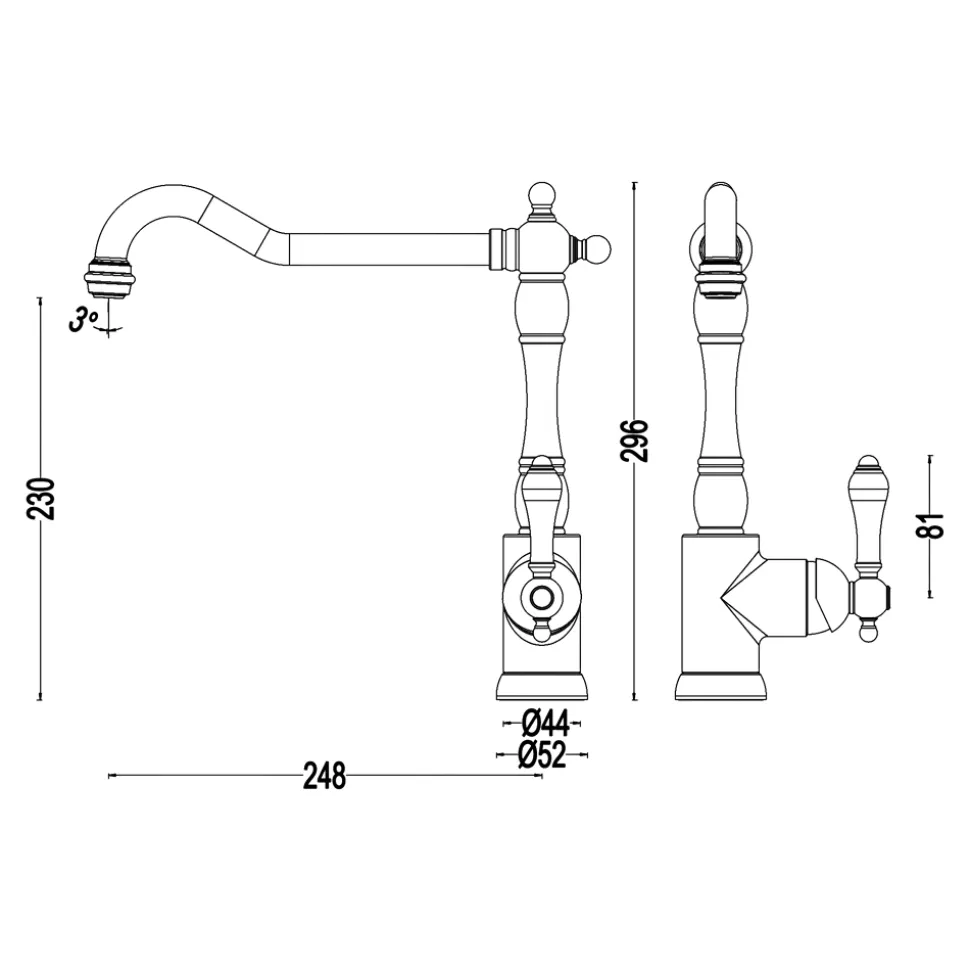 Mitigeur de cuisine noir Cooke & Lewis Belmore