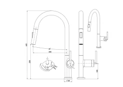 Mitigeur de cuisine noir avec douchette Essebagno Iconic