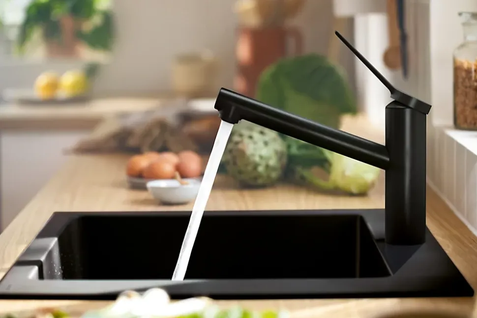 Mitigeur de cuisine noir mat Hansgrohe Zesis M33 H. 214mm