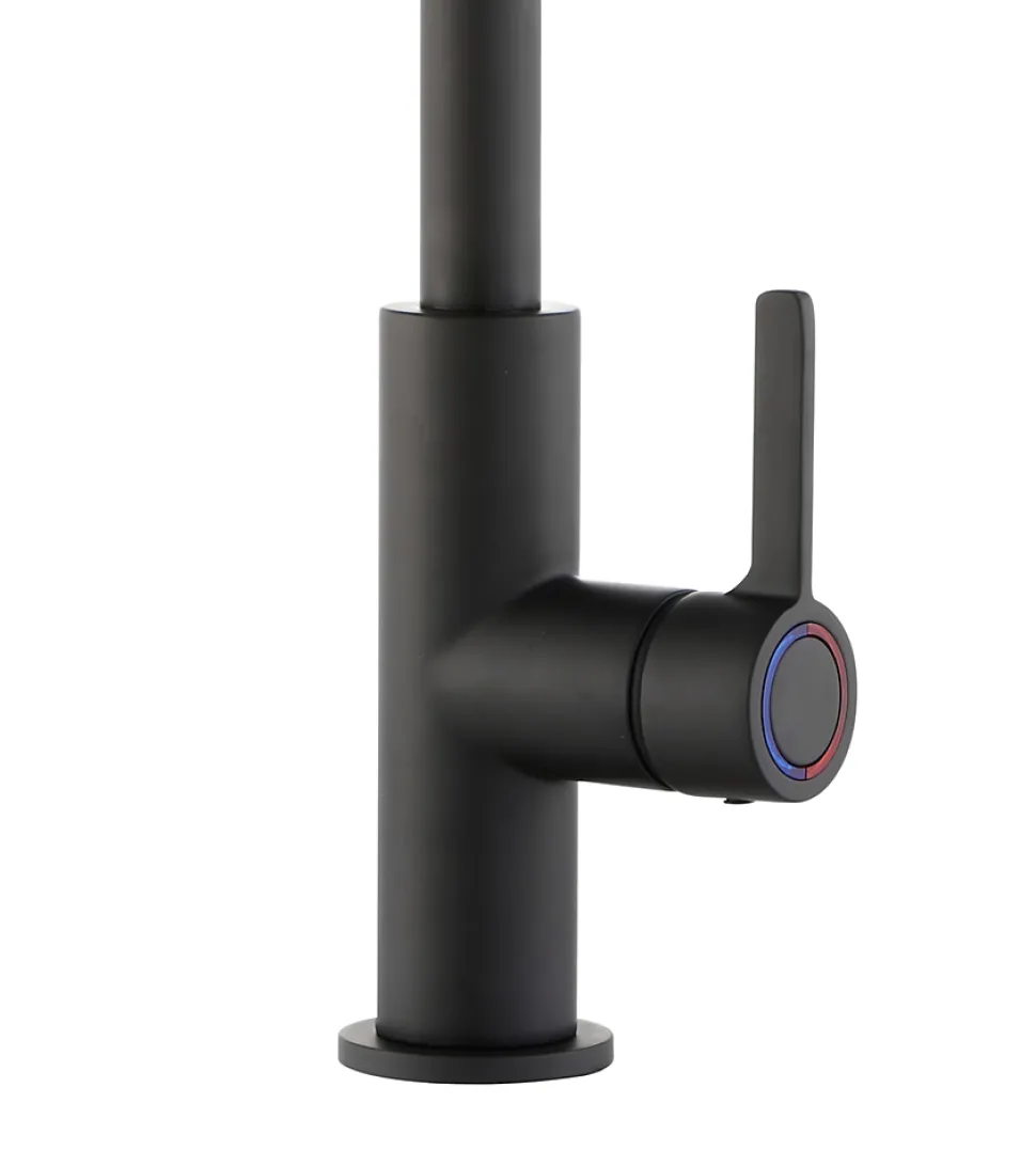 Mitigeur de cuisine noir mat GoodHome Kamut