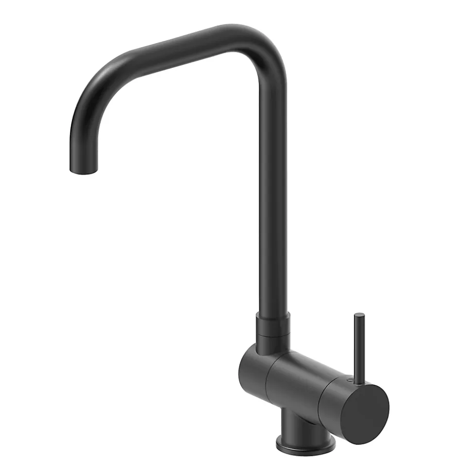 Mitigeur de cuisine rabattable noir mat GoodHome Deltana
