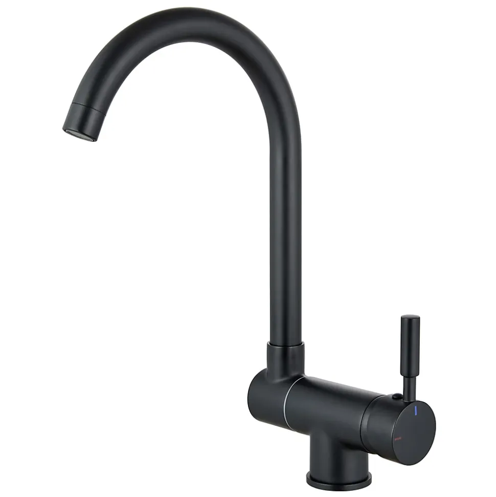 Mitigeur de cuisine rabattable en métal noir Edouard Rousseau Krami