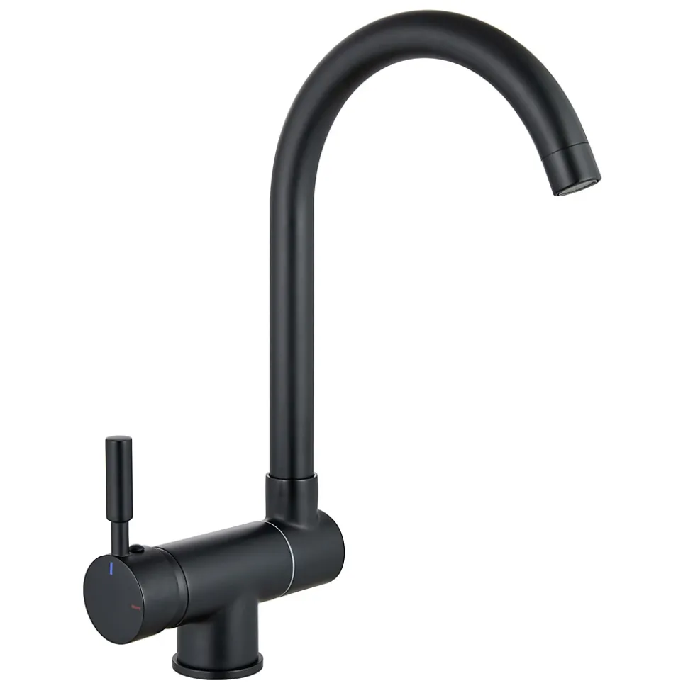 Mitigeur de cuisine rabattable en métal noir Edouard Rousseau Krami