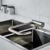 Mitigeur de cuisine rabattable nickel brossé GoodHome Deltana