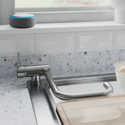 Mitigeur de cuisine rabattable nickel brossé GoodHome Deltana