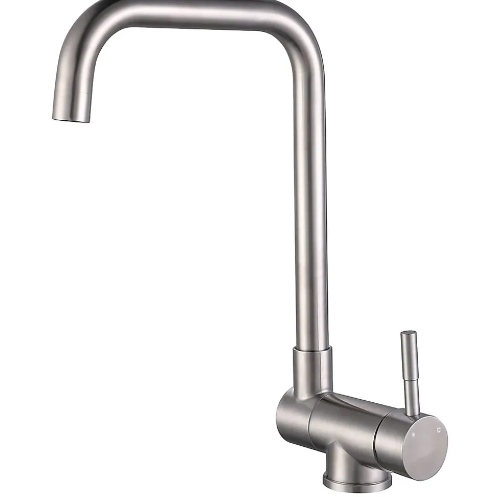 Mitigeur de cuisine repliable : Régulation chaud/froid, rotation 360, acier inoxydable Brossé