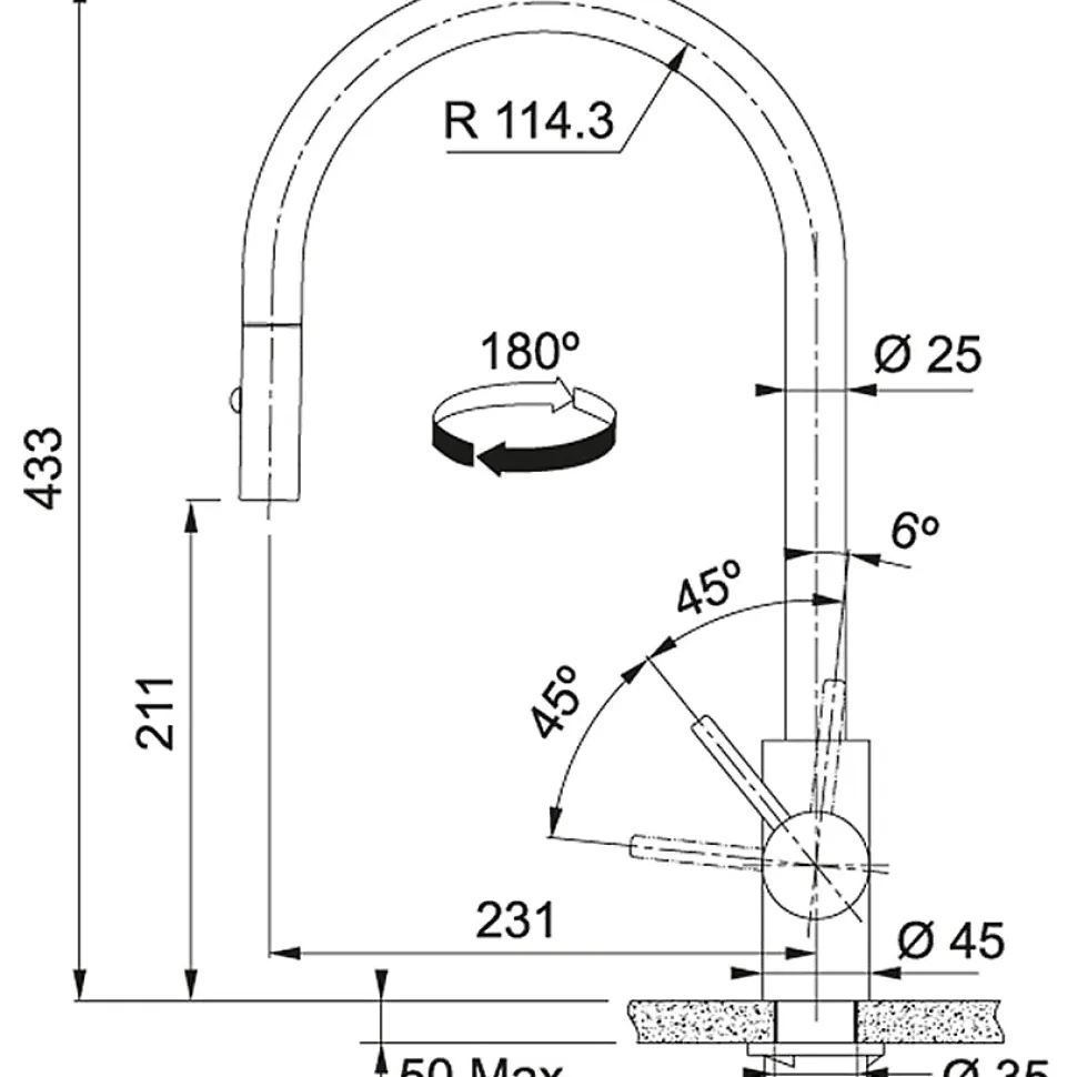 Mitigeur Franke Eos Néo Douchette Anthracite - Anthracite coloris Anthracite