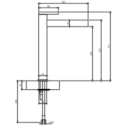 Mitigeur lavabo droit surélevé VILLEROY ET BOCH Dawn sans tirette Chrome