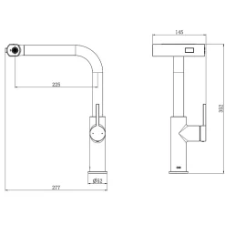 Mitigeur évier à douchette extractible noir mat Essebagno Esserain