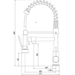 Mitigeur évier à douchette gun métal Essebagno Big Pro
