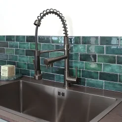 Mitigeur évier à douchette gun métal Essebagno Big Pro