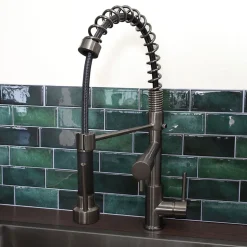 Mitigeur évier à douchette gun métal Essebagno Big Pro