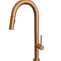 Mitigeur évier à douchette cuivre brossé Essebagno Portofino