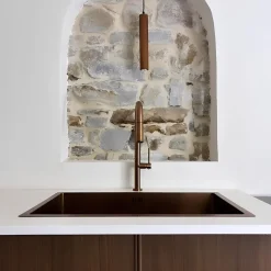 Mitigeur évier à douchette cuivre brossé Essebagno Portofino