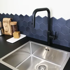 Mitigeur évier à douchette extractible noir mat Essebagno Molette