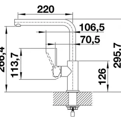 Mitigeur évier monocommande inox brossé Blanco 523122 lanora