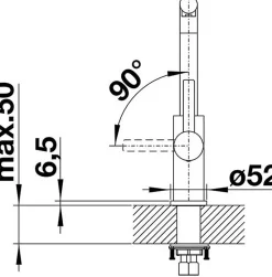 Mitigeur évier monocommande inox brossé Blanco 523122 lanora