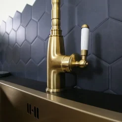 Mitigeur évier or brossé Essebagno Leeds