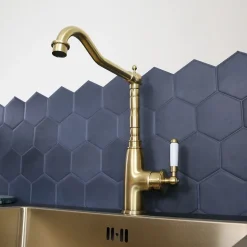 Mitigeur évier or brossé Essebagno Leeds