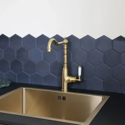 Mitigeur évier or brossé Essebagno Leeds