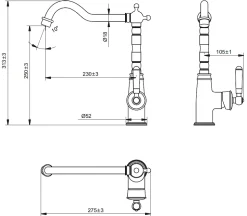 Mitigeur évier or brossé Essebagno Leeds