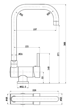 Mitigeur évier or brossé rabattable 