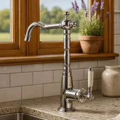 Mitigeur évier rétro chrome Essebagno Leeds