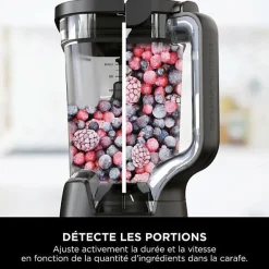 Mixeur Ninja Detect Power Blender Pro 1200W - 2-en-1 - 2L - 15 modes - 10 vitesses - Noir