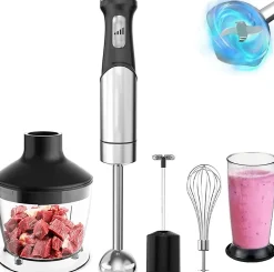 Mixeur Plongeant 5 en 1 1200W gris noir