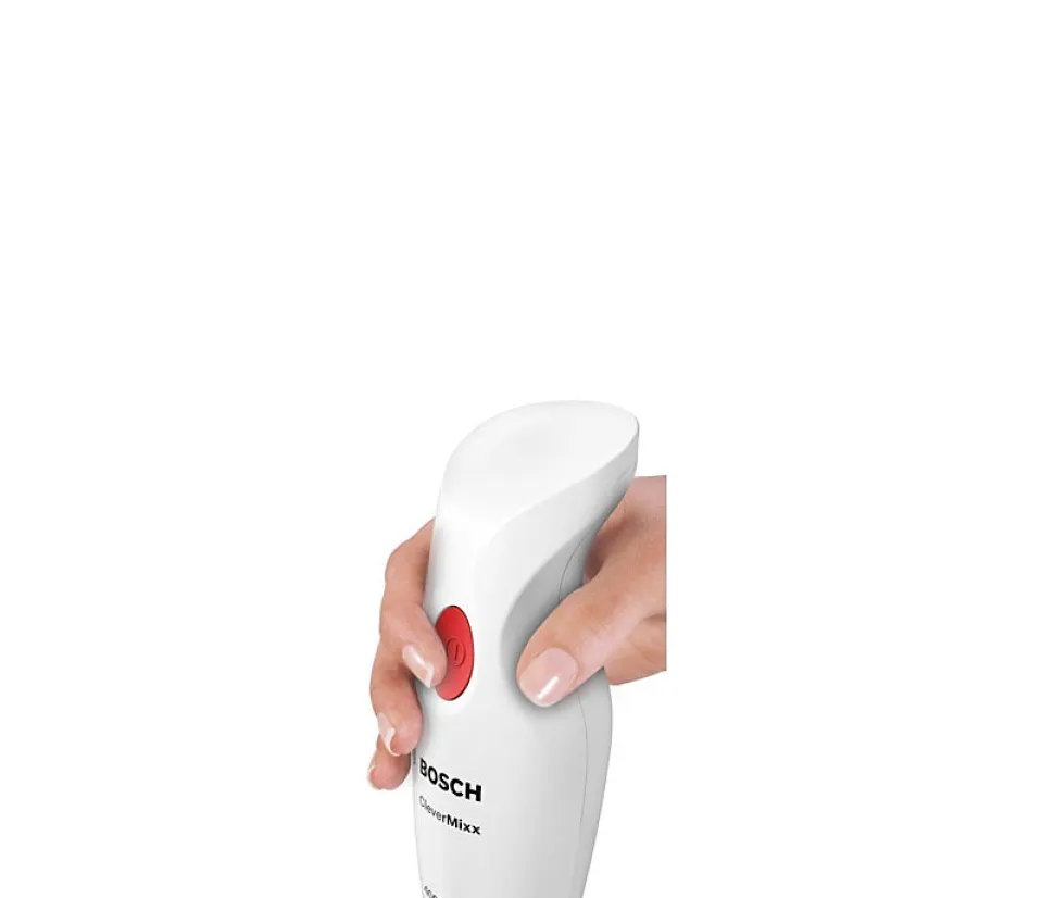 Mixeur plongeant CleverMixx - BOSCH - 400W - Pied détachable inox - 1 vitesse - Bol mixeur - Blanc