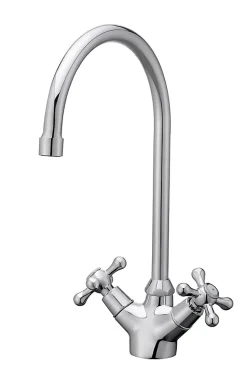 Mélangeur de cuisine Kidson en acier inoxydable et laiton couleur chromé H.33,6 cm