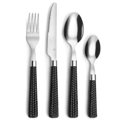 Ménagère 24 pièces - Paille Noir par Pradel Essentiel