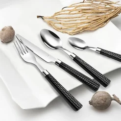 Ménagère 24 pièces - Paille Noir par Pradel Essentiel